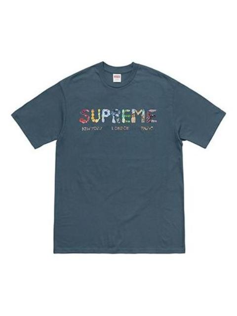 Supreme SS18 Rocks Tee Dark Slate Short Sleeve Unisex Blue Gray 'Blue Grey' SUP-SS18-484