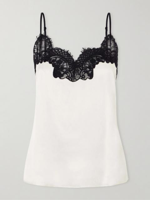 Corded Lace-trimmed Silk-satin Camisole
