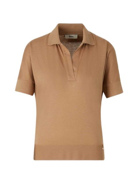 polo-collar top