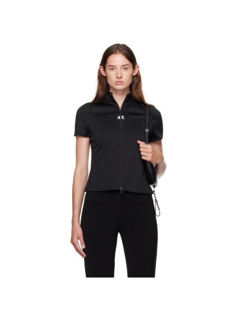 Black Interlock Tracksuit Top