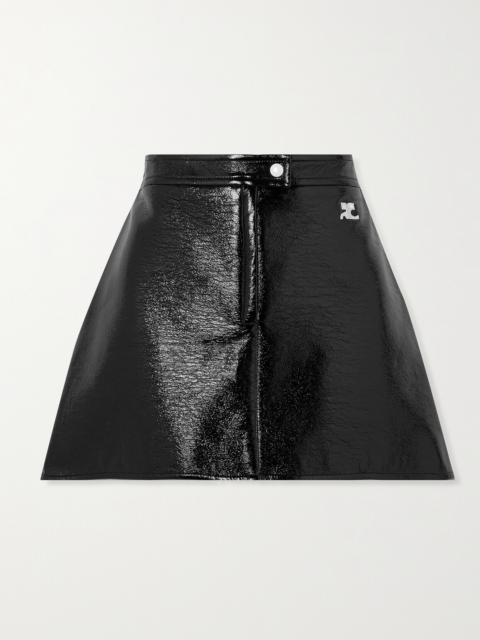 Reedition Appliquéd Coated Cotton-blend Mini Skirt
