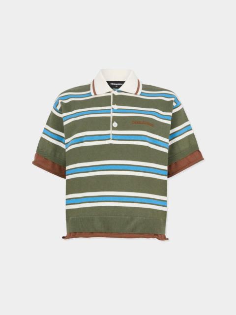 STRIPED KNIT POLO