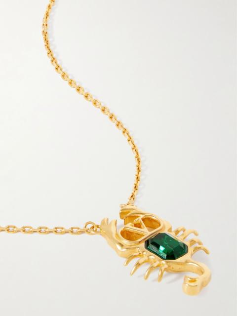 Scorpion gold-tone crystal necklace Gold