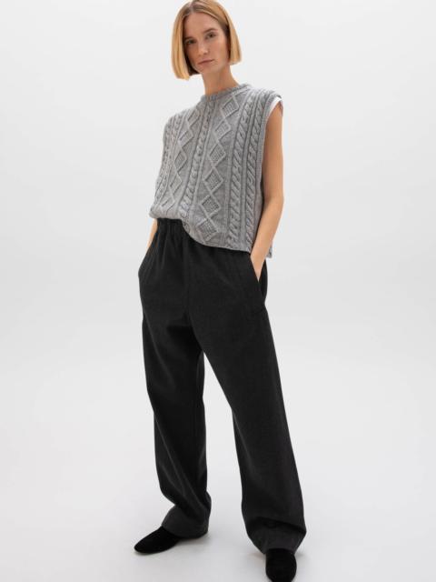 Oversized Aran Cable Cashmere Tank