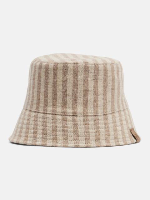 Striped canvas bucket hat