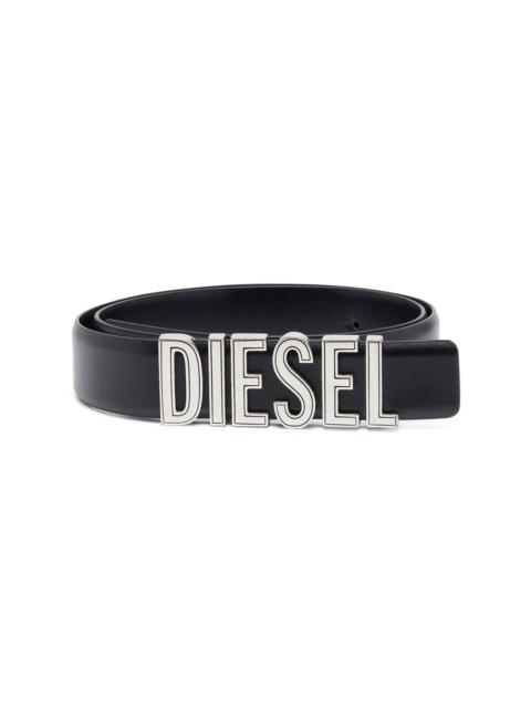 logo-lettering leather belt