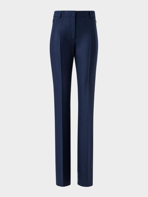 Marilyn Wool Stretch Flannel Bootcut-Leg Ankle Pants