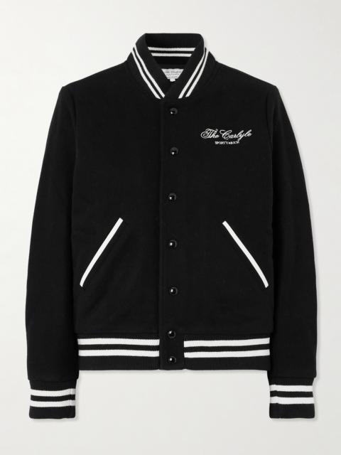+ The Carlyle Embroidered Striped Wool-blend Felt Varsity Jacket