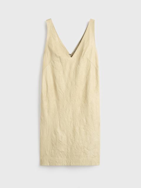 Crinkled leather dress champagne