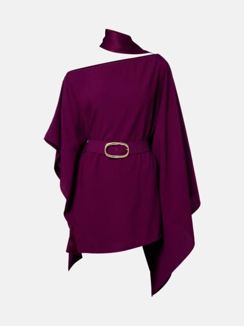 Taylor belted one-shoulder kaftan