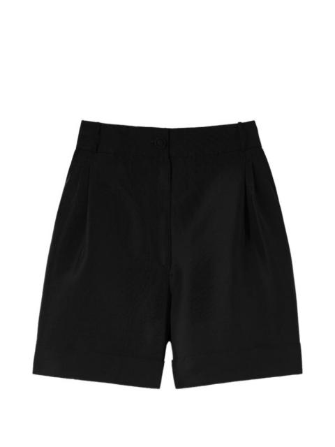 button pleated shorts