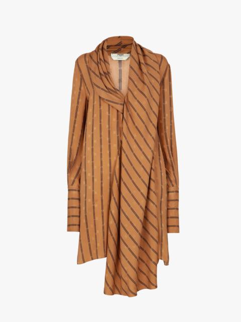 Brown satin crêpe dress