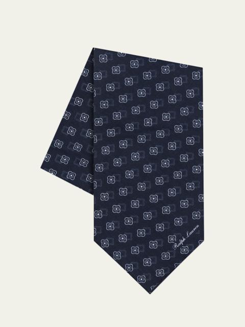 Men's Floral Medallion Silk Foulard Neckerchief