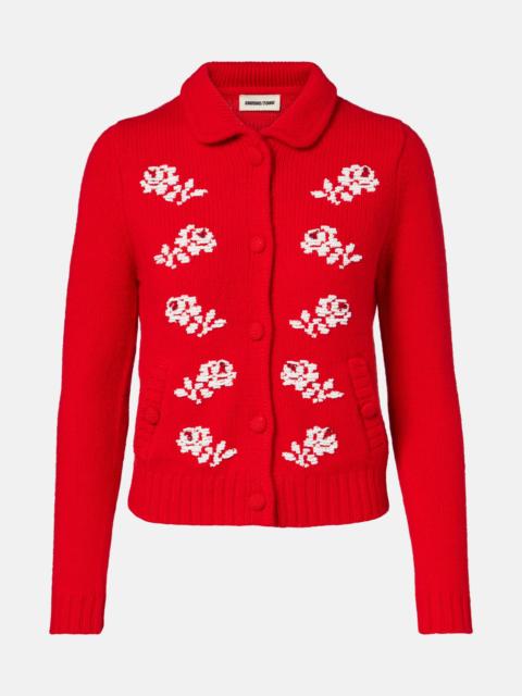 Beaded wool cardigan