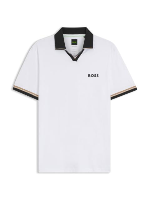 ACTIVE SLIM-FIT POLO SHIRT WITH SIGNATURE-STRIPE DETAILS