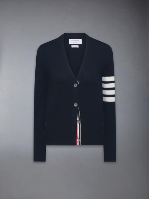 Navy Cashmere 4-Bar V-Neck Cardigan