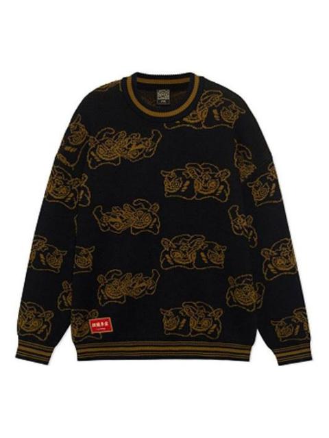 Li-Ning Rijindoujin Graphic Crew Neck Sweater 'Black Gold' AMBS025-2