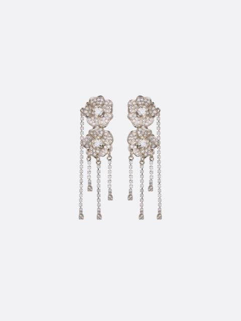 FLORAL EARRINGS WITH CRYSTAL FRINGES