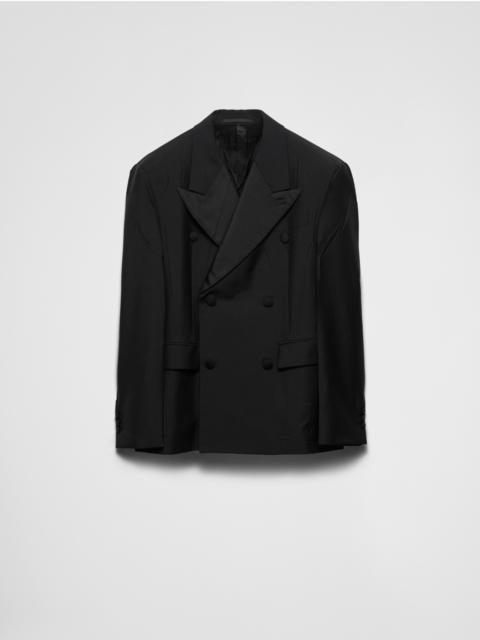 Mohair wool double-breasted jacket