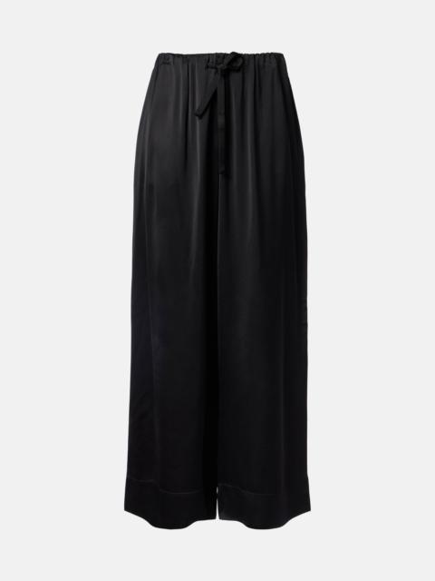 Satin wide-leg pants