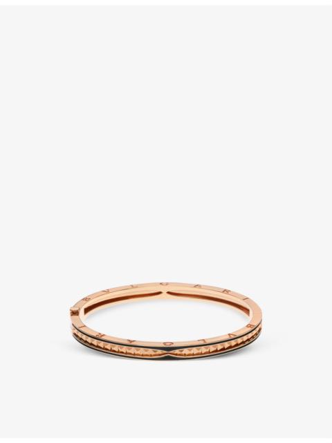 B.zero1 18ct rose-gold and ceramic bangle bracelet