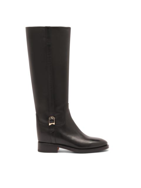 Women's black leather boot