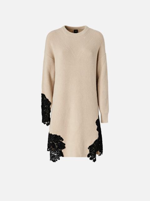 KNIT MINI DRESS WITH LACE