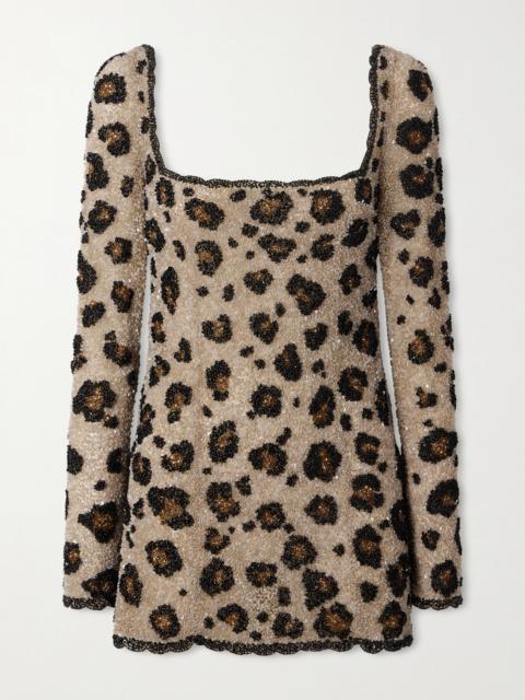 The Leo Embellished Sequined Tulle Mini Dress