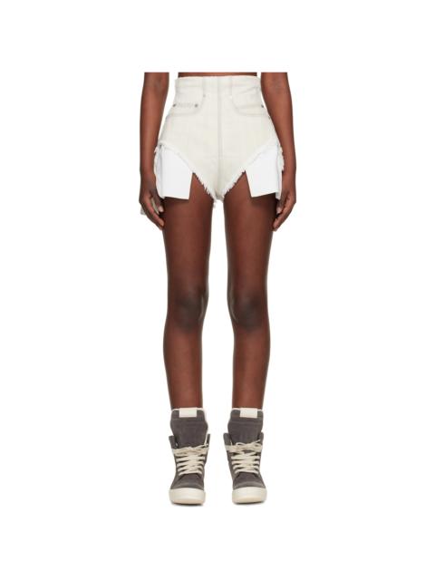 Off-White Temple Dirt Cutoff Denim Shorts