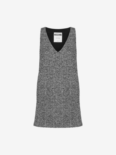 WOOL-BLEND HERRINGBONE DRESS