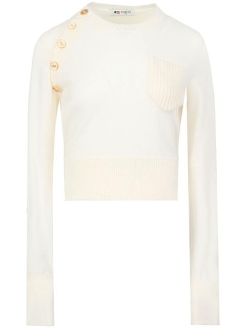 logo-button wool jumper