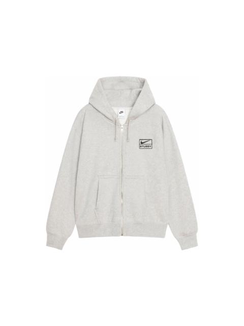 Stussy x Nike Fleece Zip Hoodie (SS24) Grey Heather