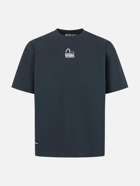 Seagull and Logo Embroidery Oversized Garment Dye T-Shirt