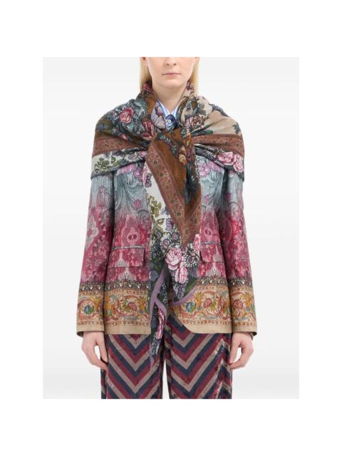 floral-pattern square scarf