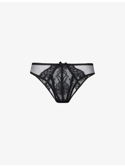 Rozlyn high-leg mesh and lace briefs