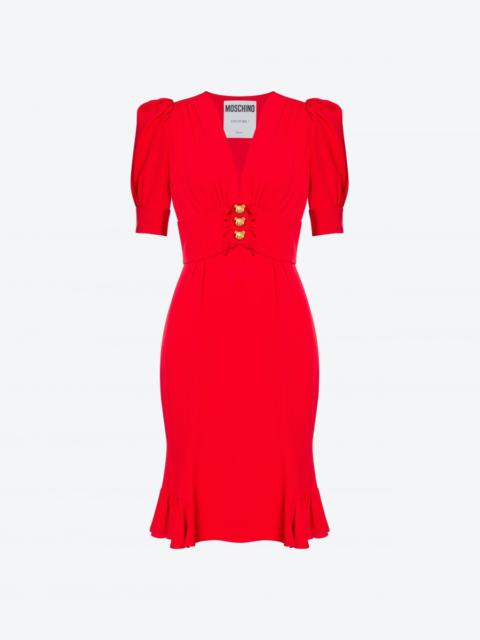 TEDDY BUTTONS MOROCCAN CREPE DRESS