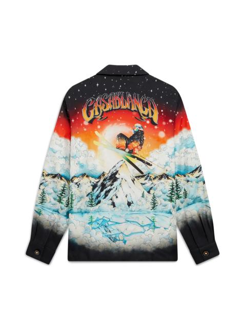 Ski Lake Long Sleeve Silk Twill Shirt | Casablanca Paris