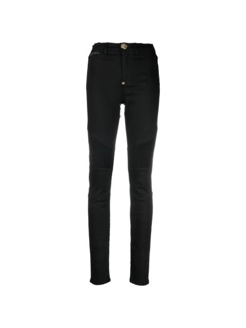 Biker high-waisted skinny jeans