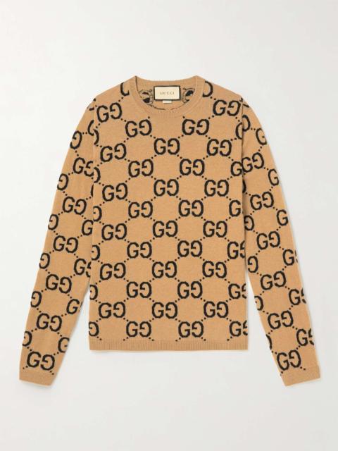 Logo-Jacquard Wool Sweater