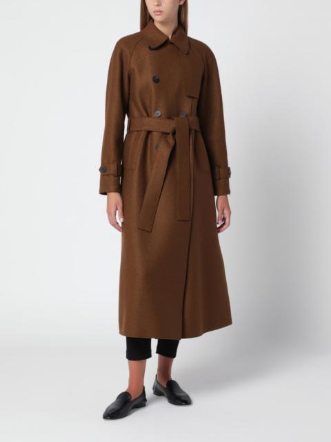 Biscuit belted wool coat