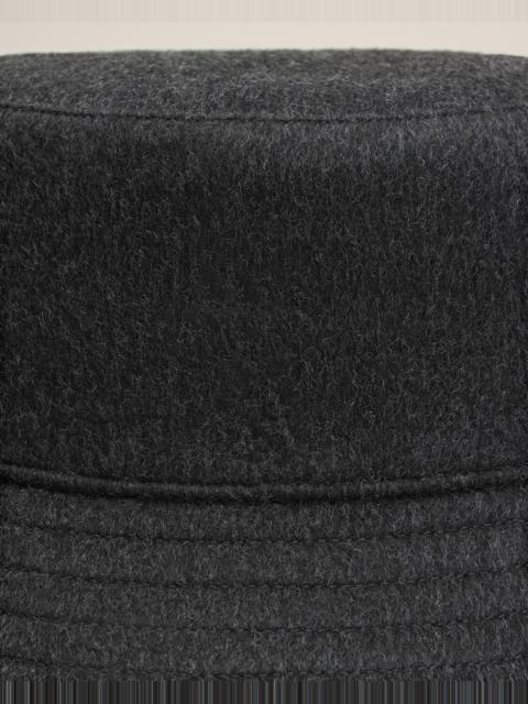 BLACK WOOL EMBOSSED AMI DE COEUR BUCKET HAT
