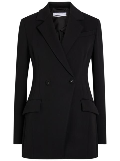 Another Tomorrow Double-breasted Fitted Jersey Blazer