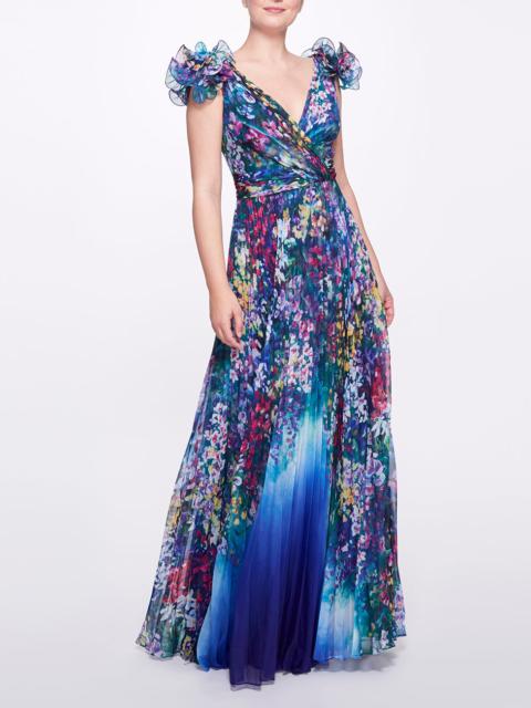 PLEATED CHIFFON GOWN