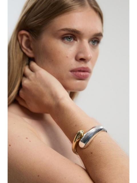Two Tone Metal Curved Bangle
