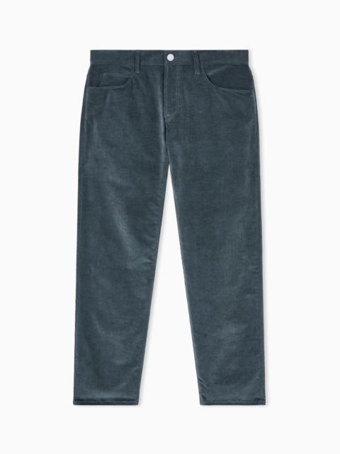 REGULAR-FIT, FIVE-POCKET TROUSERS IN COTTON AND CASHMERE