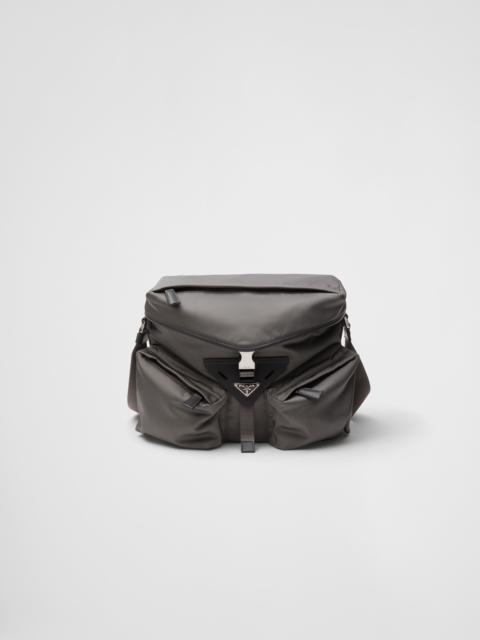 Re-Nylon and leather shoulder bag