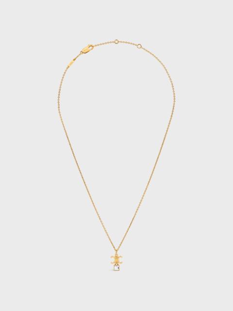 Triomphe Twinkle Necklace in Strass and Brass with Gold Finish