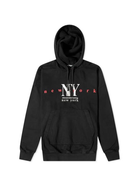 Alexander Wang Denim Hoodie With Puff Print