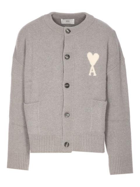embroidered logo button cardigan