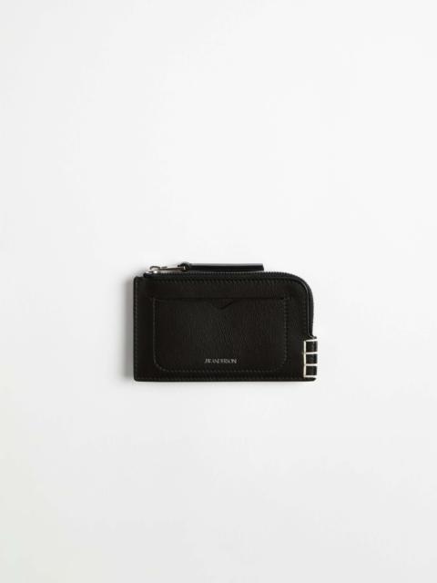 LEATHER LOAFER ZIP WALLET IN BLACK